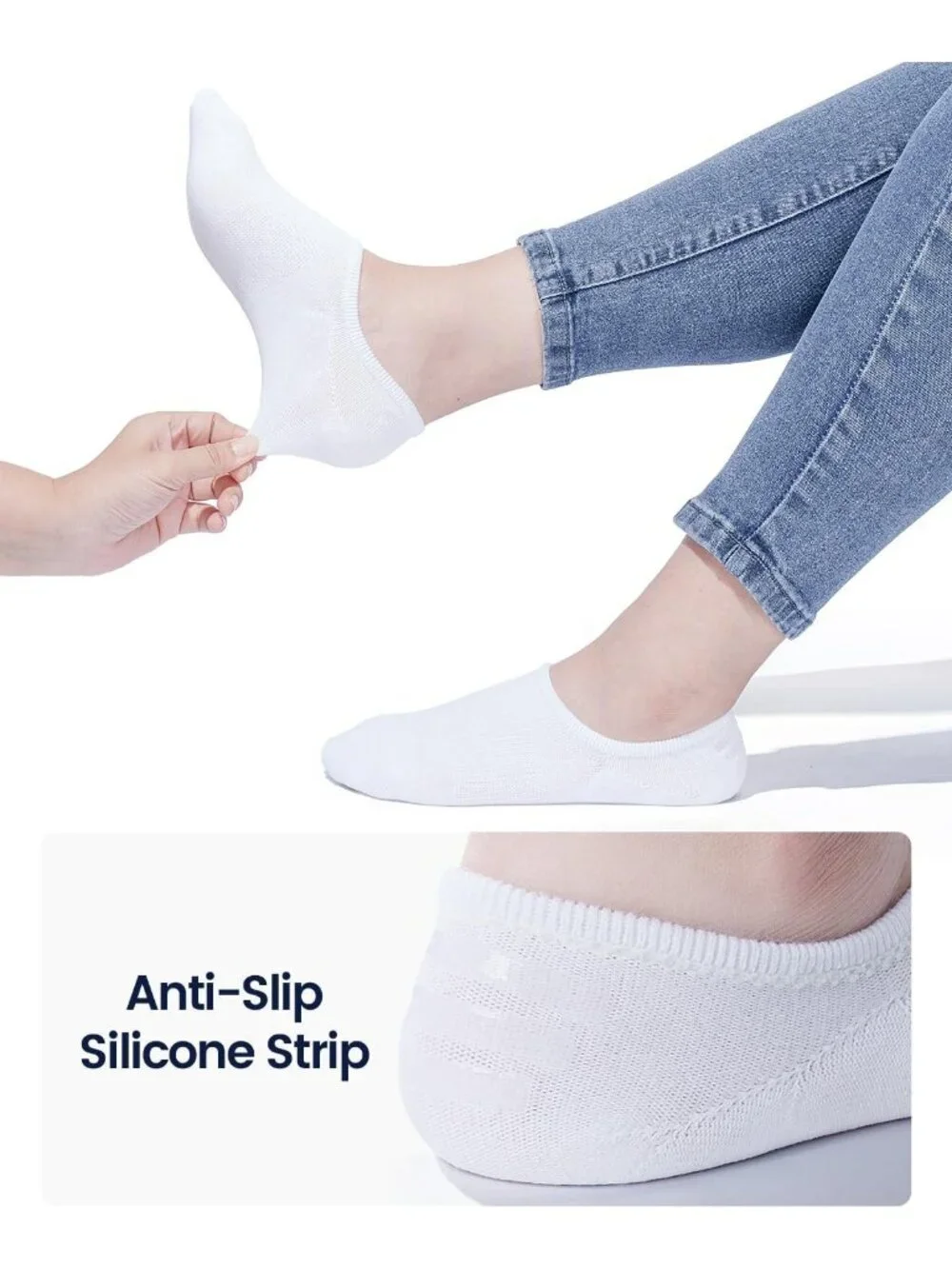 No Show Low Cut Anti-Slip Casual Sports Running Socks for Women & Men - 5 Pack